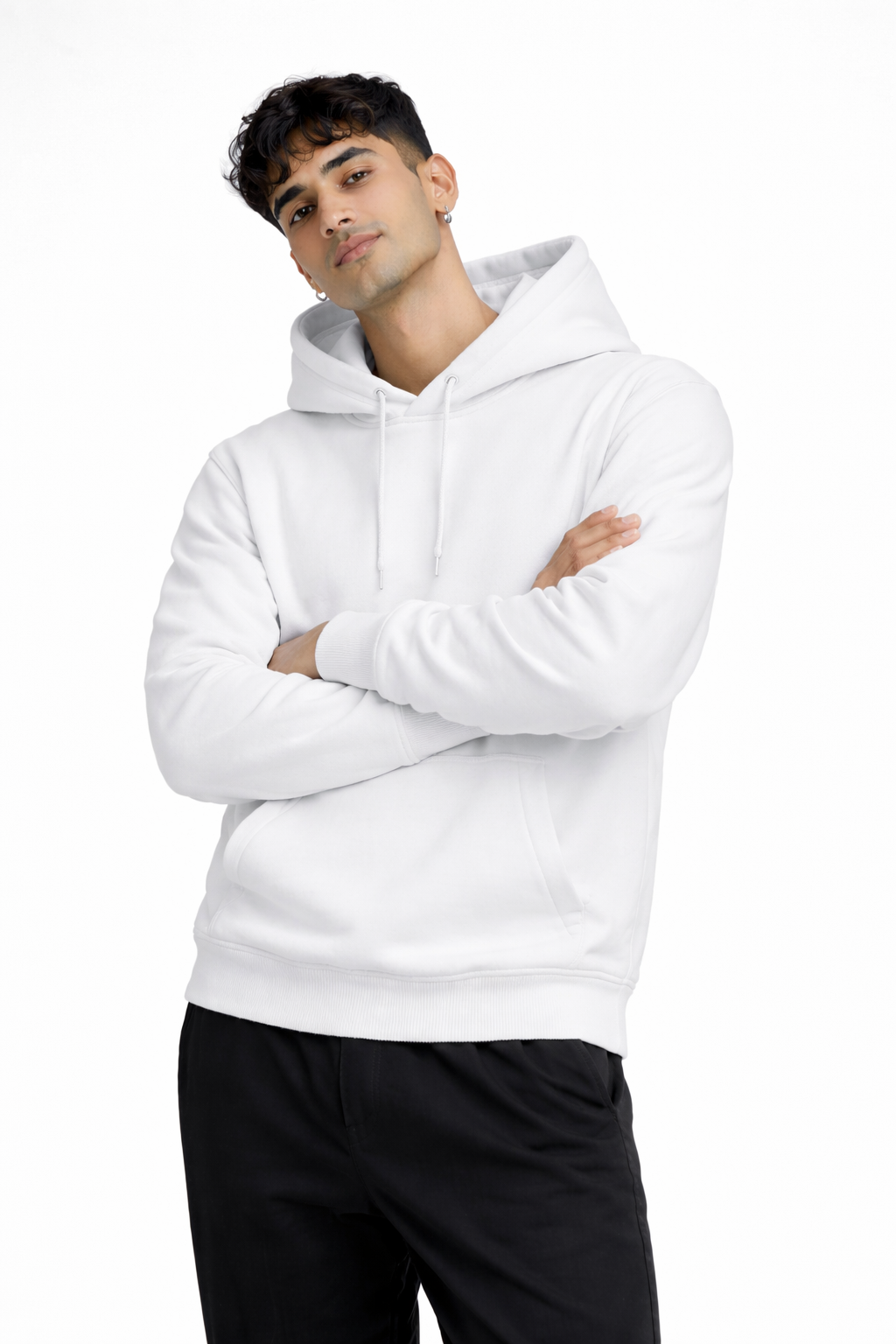 White Oversized Hoodie for Men | Heavyweight 400 GSM Premium Cotton | Unisex Fit | TIW