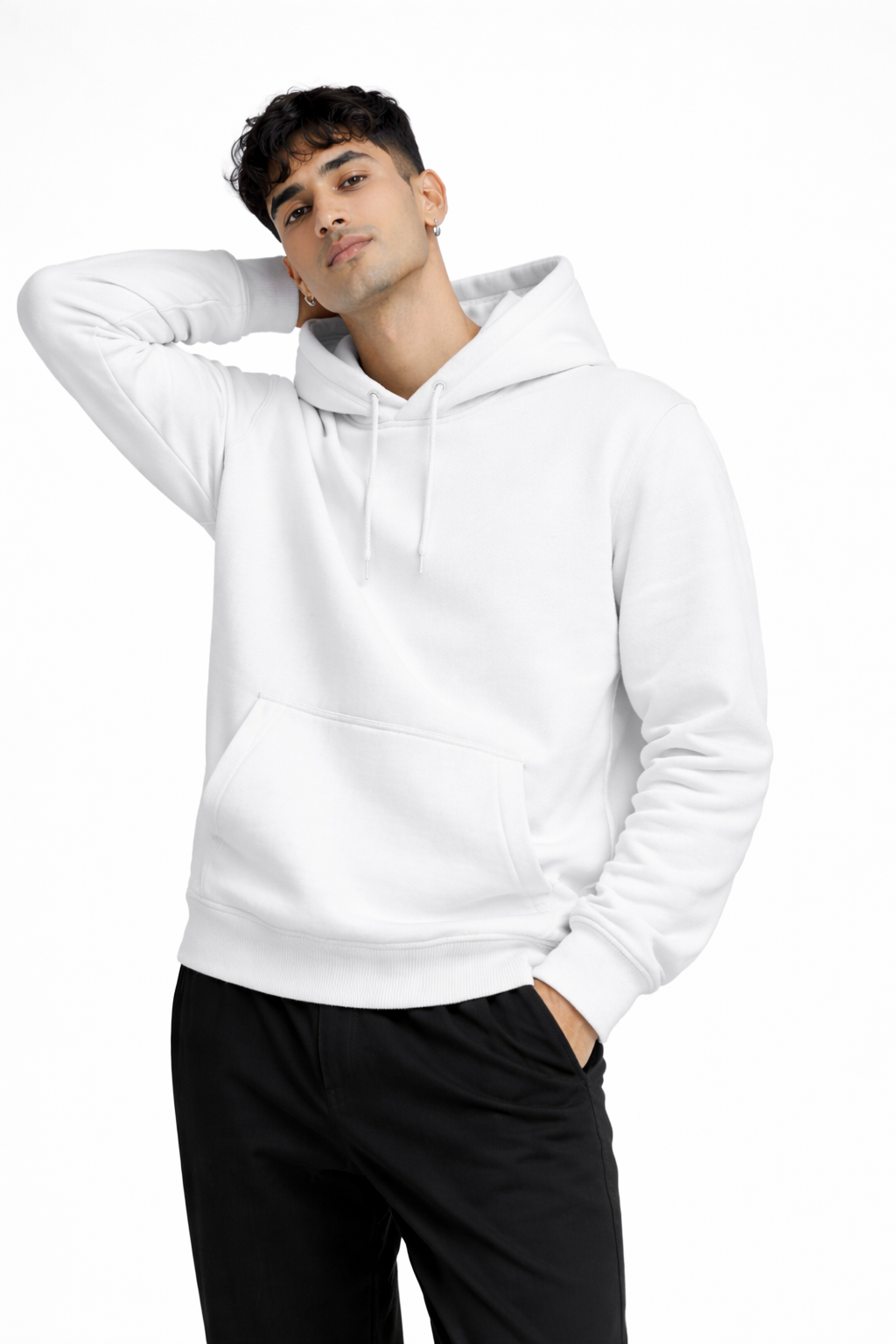 White Oversized Hoodie for Men | Heavyweight 400 GSM Premium Cotton | Unisex Fit | TIW