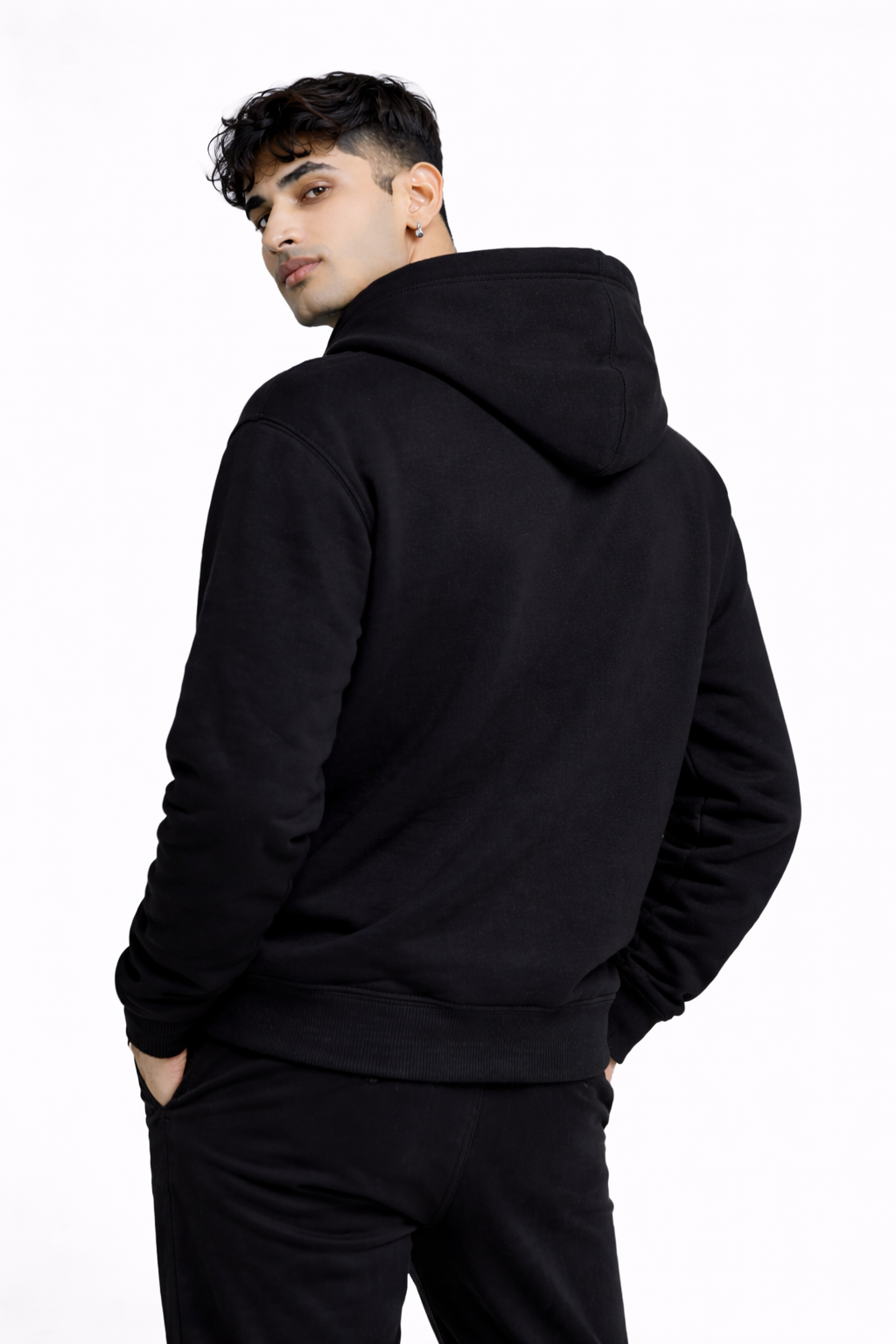 Black Oversized Hoodie for Men | Heavyweight 400 GSM Premium Cotton | Unisex Fit | TIW
